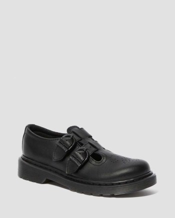 Dr Martens Junior 8065 Leather Mary Jane Detske Čierne | 0847-ZAIBK